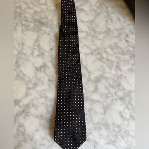 Classic Polo by Ralph Lauren Black Tie w White Polka Dots Formal Office Handmade